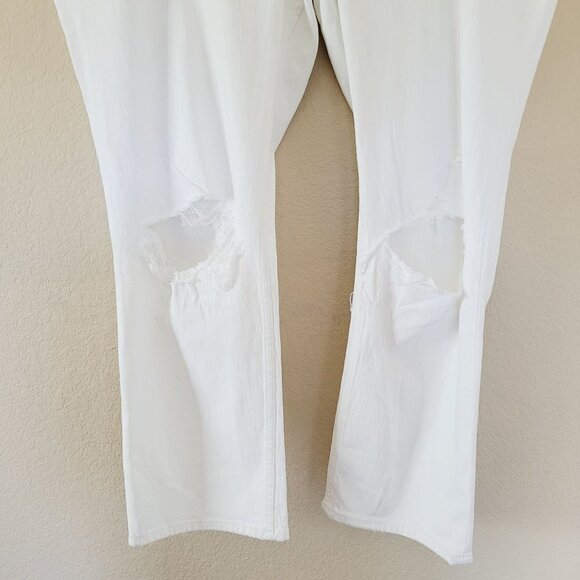 Abercrombie & Fitch Curve Love Ankle Straight Ultra High-Rise Jean Size 37 White - Picture 6 of 10